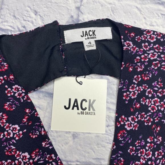 NEW JACK by BB Dakota Swish Swish Deep Blue Ditsy Printed Maxi Jumpsuit - Picture 4 of 10